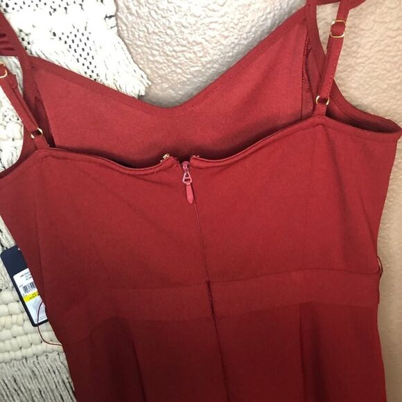 RACHEL Rachel Roy Iona Red Jumpsuit Medium - Picture 3 of 8